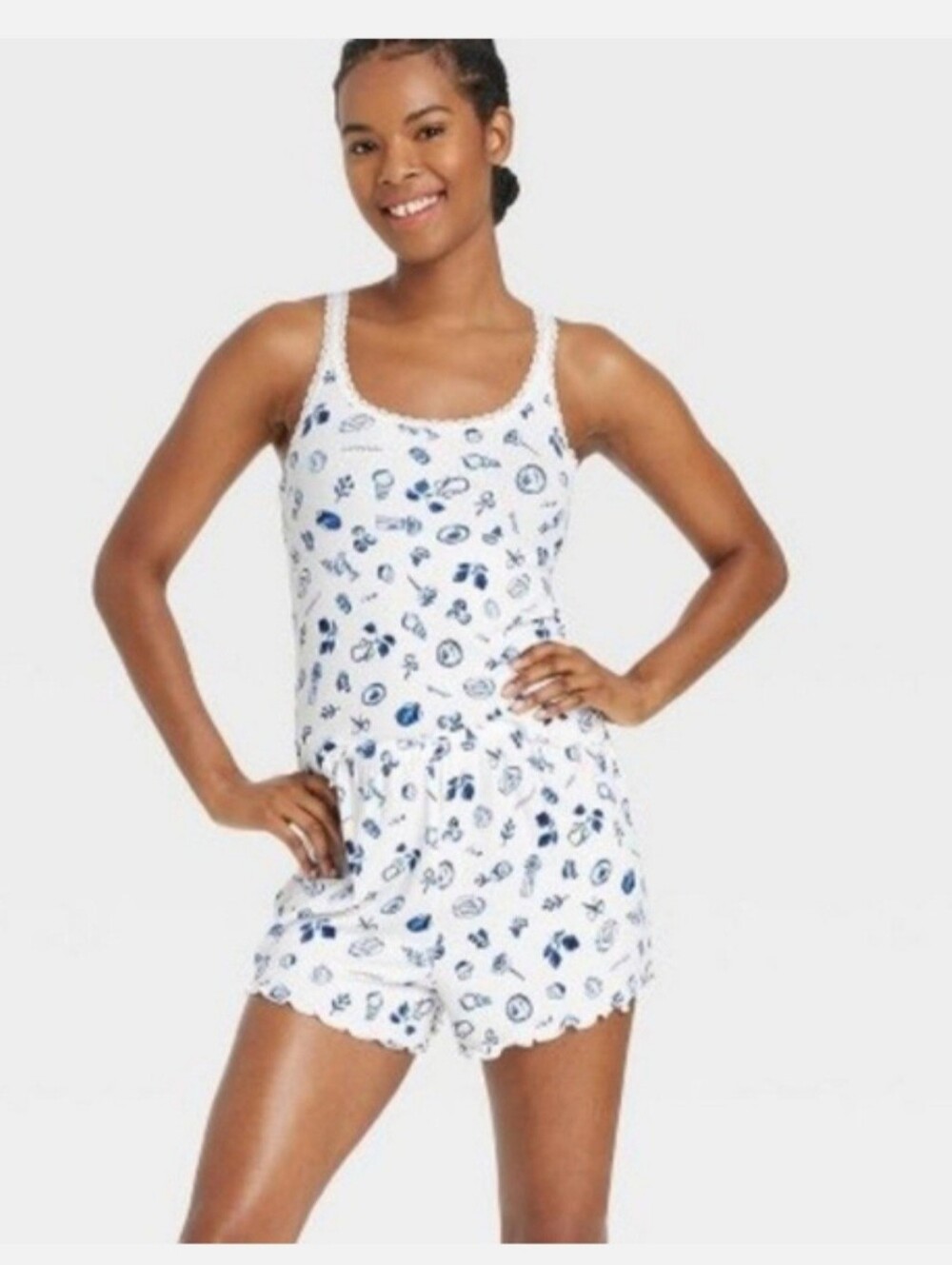 Colsie Amalfi Euro Print Tank, Short, And Long Pant Bundle